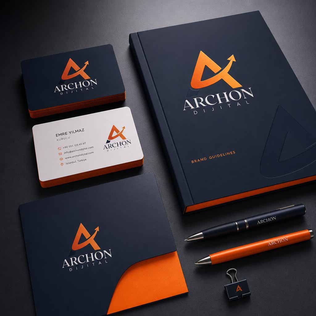Antalya kurumsal kimlik ve marka yönetimi bloknot kalem kartvizit tasarımı - Archon Dijital