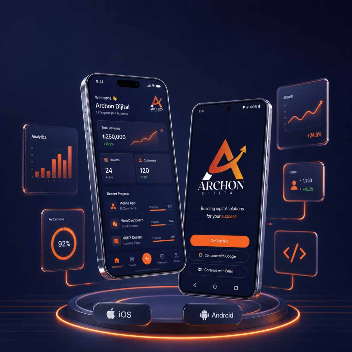 Antalya mobil uygulama geliştirme iOS Android app yazılımı ve UX UI arayüz tasarımı - Archon Dijital